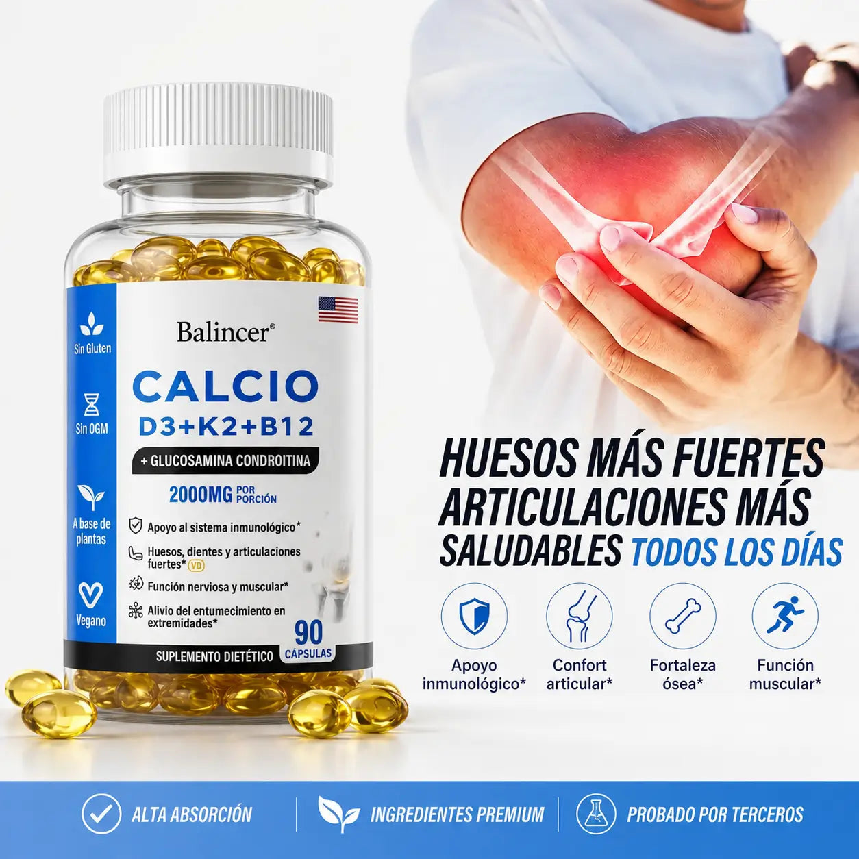 BALINCER-Suplemento de calcio D3 + K2 + B12-🎁25% OFF
