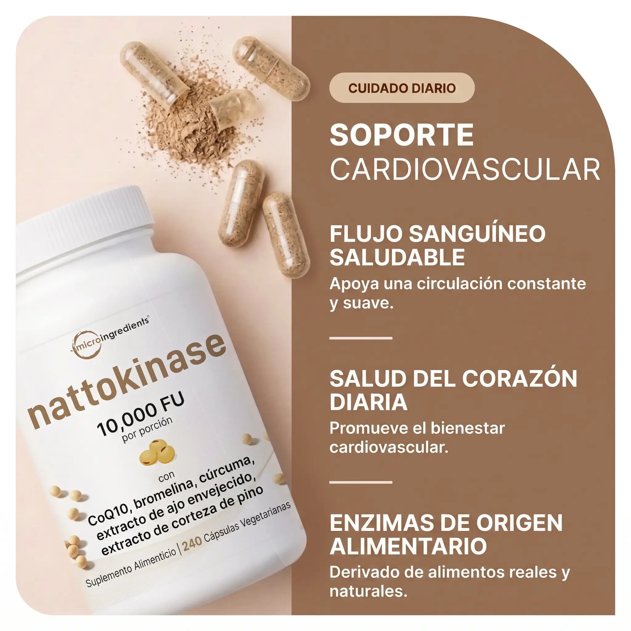 Suplemento natural nattokinase-Apoya el bienestar cardiovascular-30% OFF