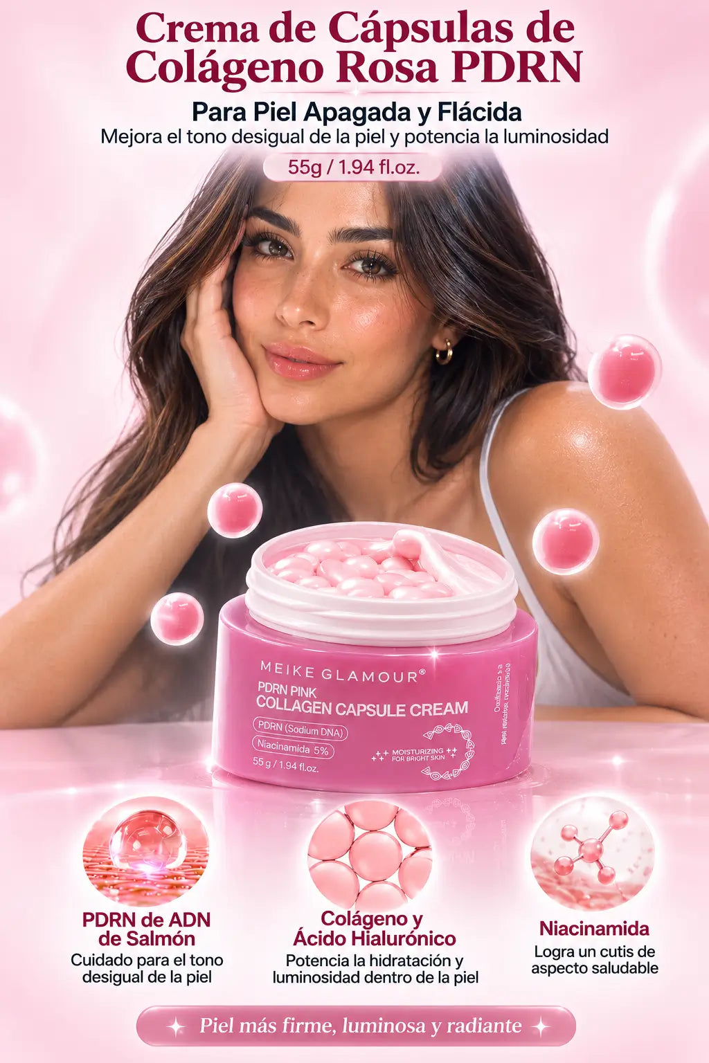 Crema colageno con ADN de salmon-Luce una piel visiblemente más joven y radiante-30%OFF